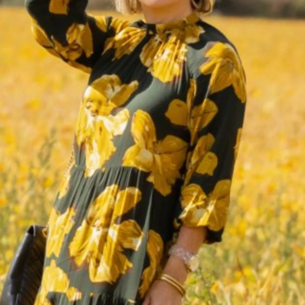 A new day Floral midi Long Sleeve Dress Sz xl - Picture 3 of 6